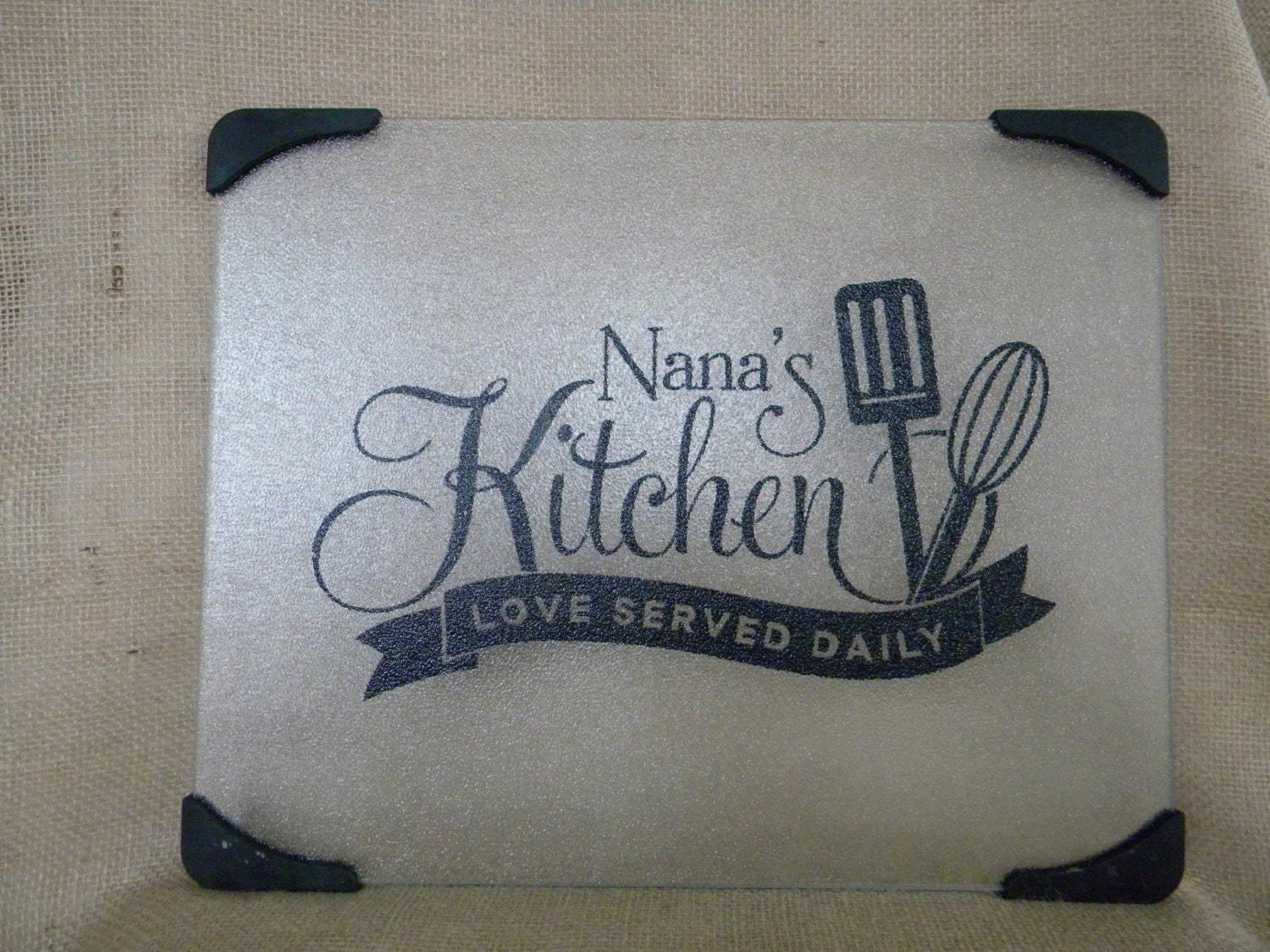 Personalized Glass Cutting Board for Nana's by NanasPaperGoods