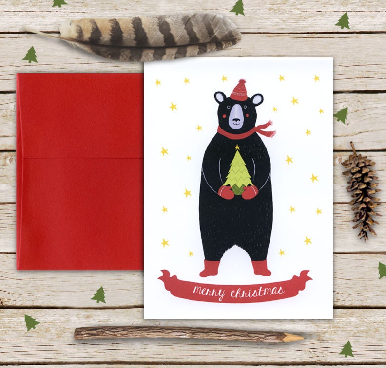 Black Bear Christmas Cards 