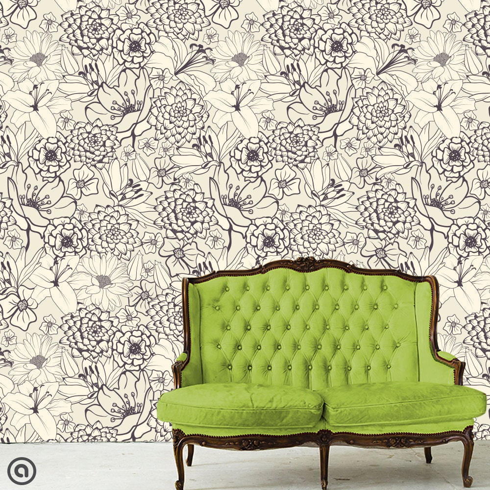 Removable Wallpaper-Just Sketched Peel & Stick Self Adhesive