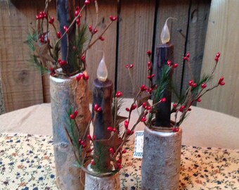 Rustic Twig Candle Holder. Set of 3