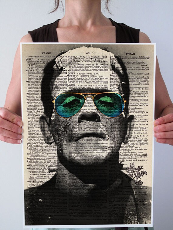 Cool FRANKENSTEIN Sunglasses Hipster Dictionary Art Print