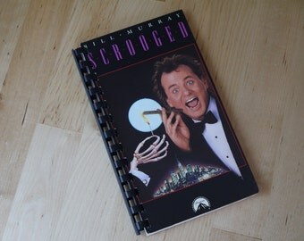 Handmade Scrooged 1988 Movie Re-purposed VHS Cover Notebook Journal