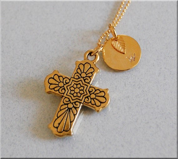 Items similar to Personalized Spanish Cross Necklace, Cross Necklace