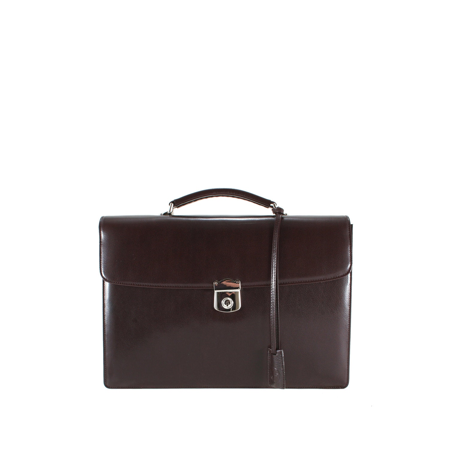 Leather briefcase unisex ALEN // burgundy oxblood by GIONbag