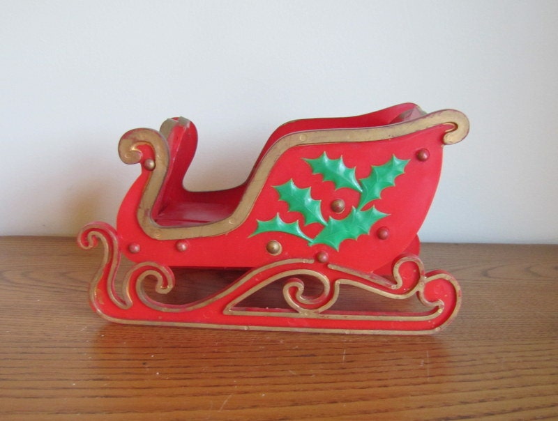 vintage santa s sleigh plastic card or ornament holder vintage santa s sleigh plastic card or ornament holder