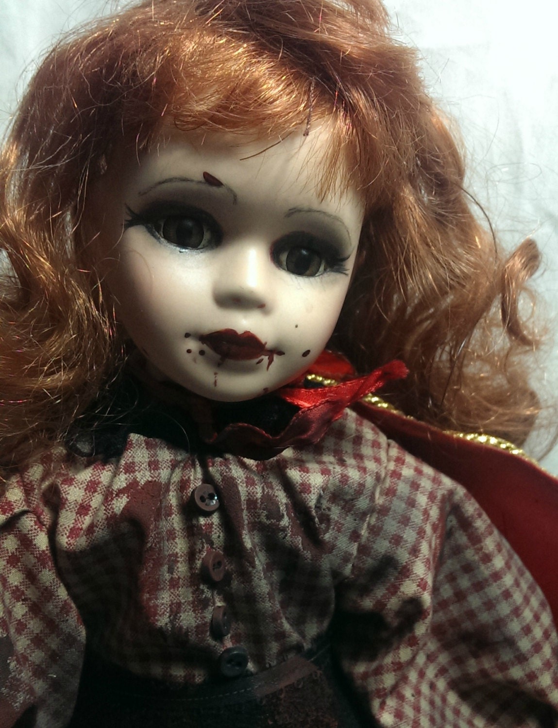 Horror Art Porcelain Doll Little Red Riding by DarklingDesignz