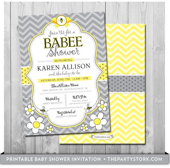 Bee Baby Shower Invitation, printable Mommy to Bee invitations, FREE ...
