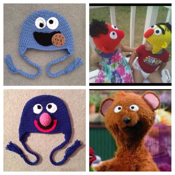 5 Instant Download Patterns Cookie Monster Grover Bert