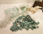 Vintage lot of Lace and Trim in Greens