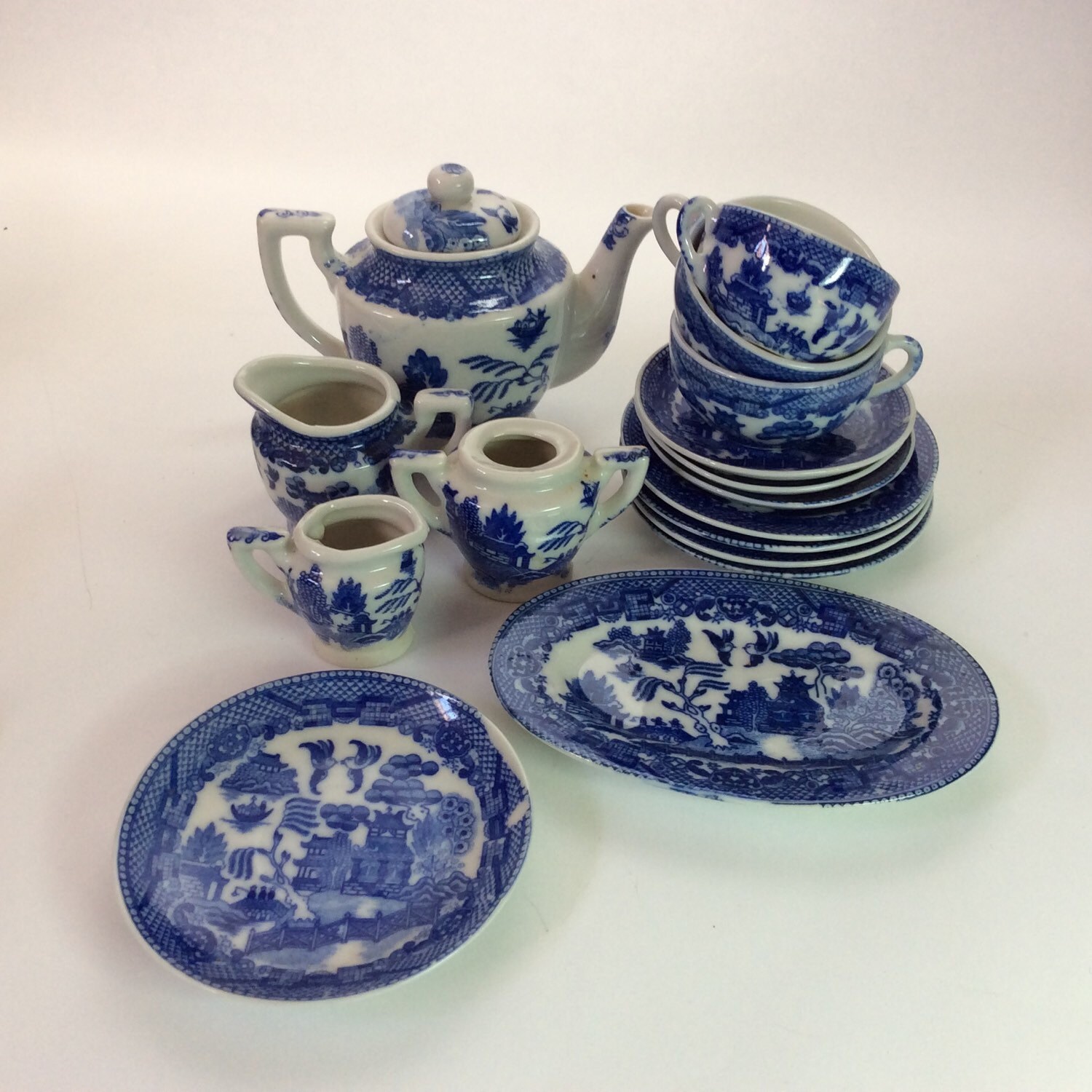 OCCUPIED JAPAN WILLOW Tea and Dinner Set by BelleChambers on Etsy