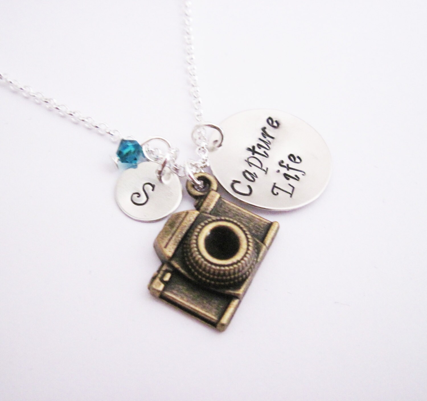 Personalized Camera Necklace initial necklace by RobertaValle