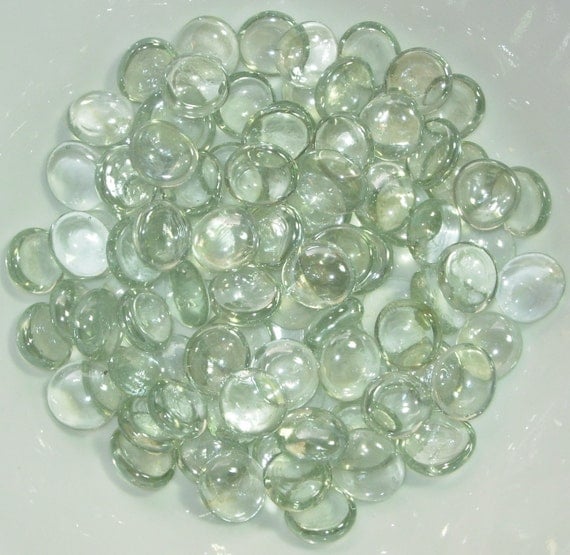 Clear Glass Gems Vase Filler Flat Back 14 ounce bag approx