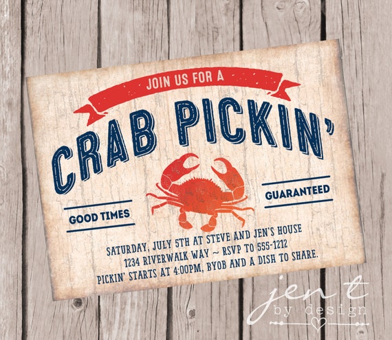 Custom Crab Invitations