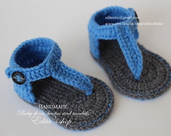 Crochet baby sandals, baby gladiator sandals, baby booties, baby shoes ...