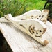 Antique crackled painted white architectural vintage 1880's Victorian Farmhouse Architectural Salvage Corbels Brackets