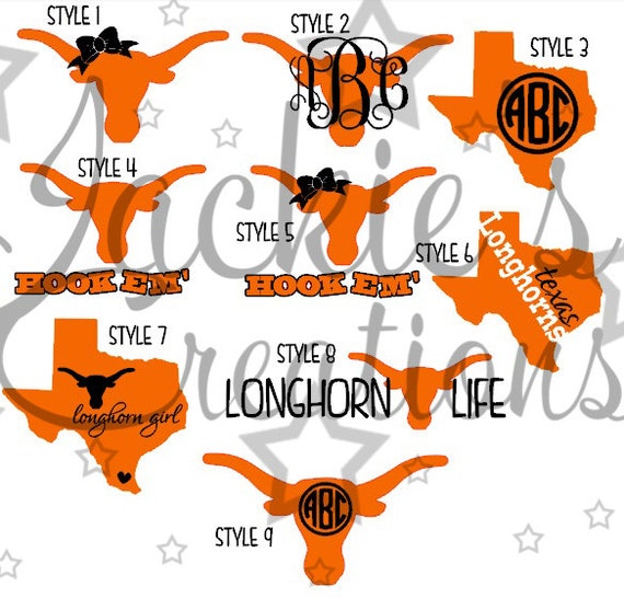 Texas Longhorns Decals by JackiesCreations2013 on Etsy