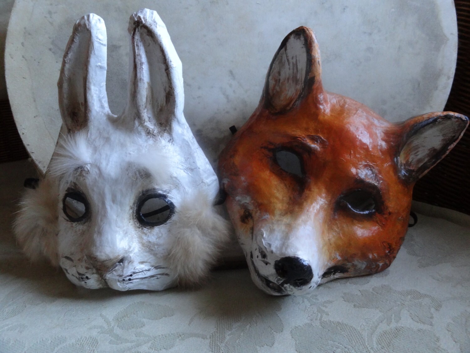 Alice in Wonderland Papier mache fox mask fox costume