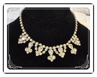 Weiss Rhinestone Choker - Signed Necklace - A Vintage Bride - Neck-1125a-022312000