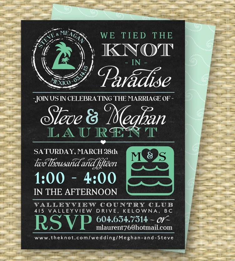 Chalkboard Destination Wedding Invitation by 