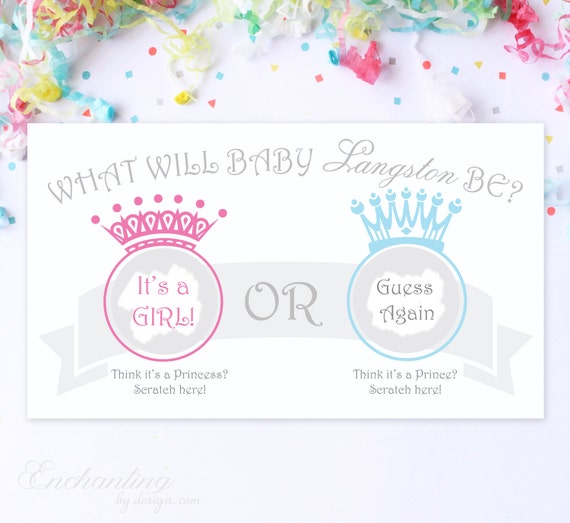 Download 10 Custom Baby Gender Reveal Scratch Off Cards Guess the