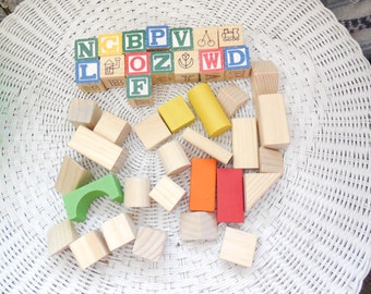 Wooden Blocks, Group of Wooden Blocks, Preschool Toys, Building Toys, Crafts, Use for Prop, :)s*