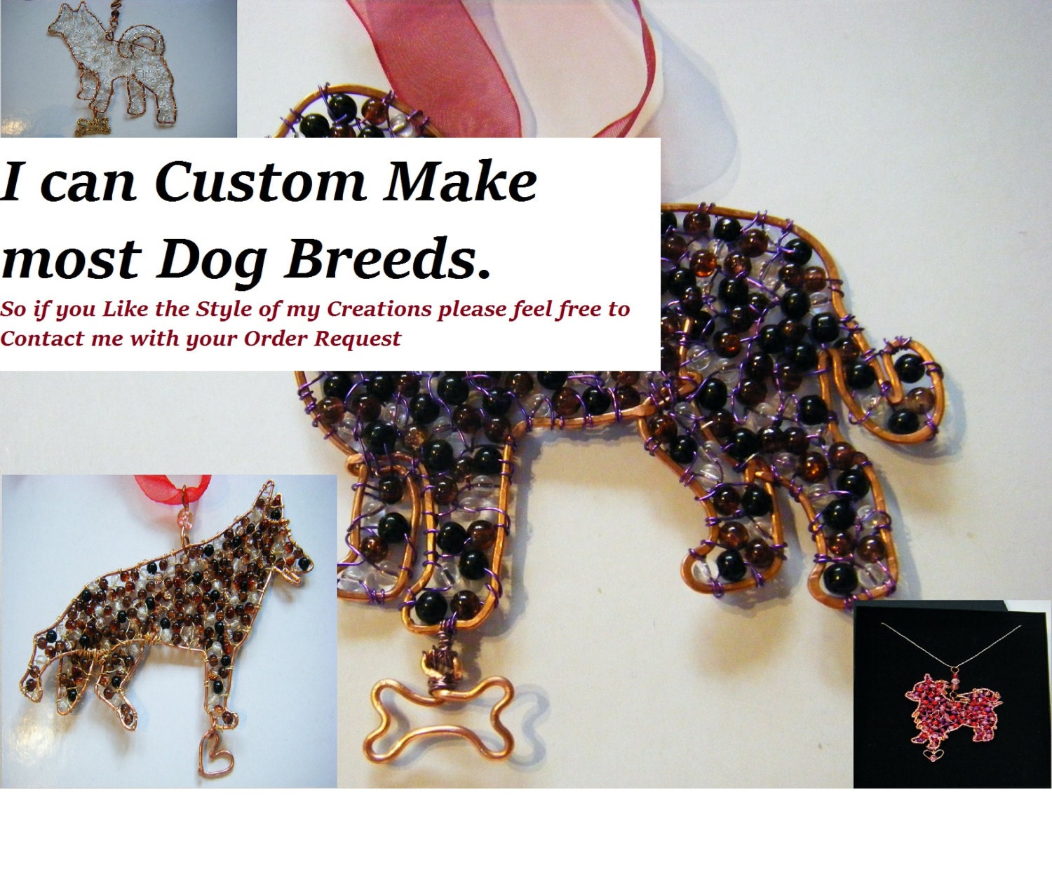 Recycled Copper Wire Dog Hanging Decoration CUSTOM MADE with