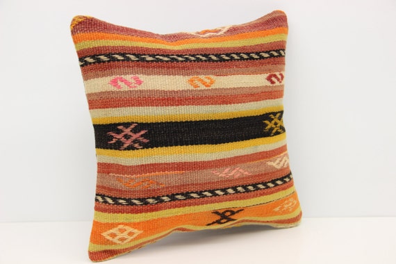 Natural Kilim Pillow Cover 14 x 14 Cushion Cover by ...