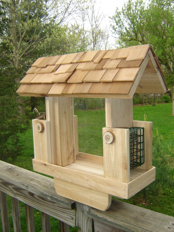 Double Suet Bird Feeder w/Shake Roof for by PersimmonRidgeRustic