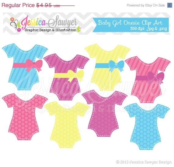80% OFF - INSTANT DOWNLOAD, baby shower clip art, baby girl onesies, digital image, paper crafting, journaling, digital craft Il_570xn