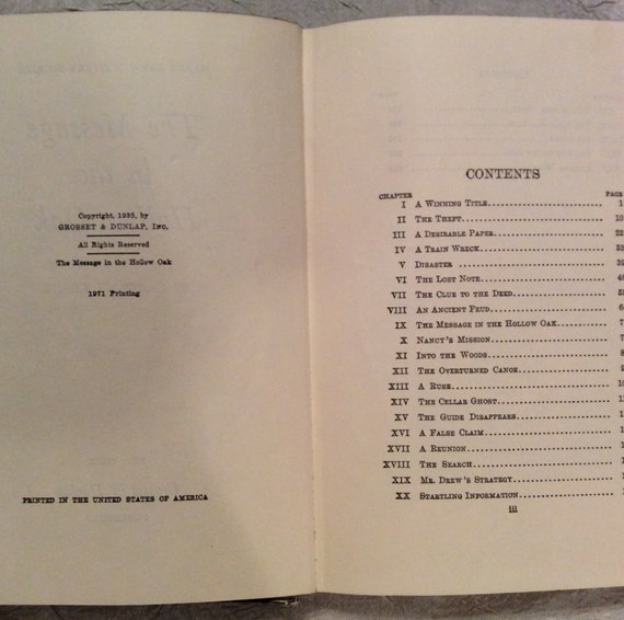 Vintage 1971 The Message in the Hollow Oak Nancy by ALABAMANANA