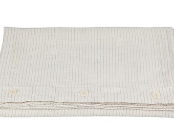 Linen DUVET COVER - duvet cover queen - duvet cover king - pinstriped bedding - off white bedding - duvet cover linen - natural duvet cover