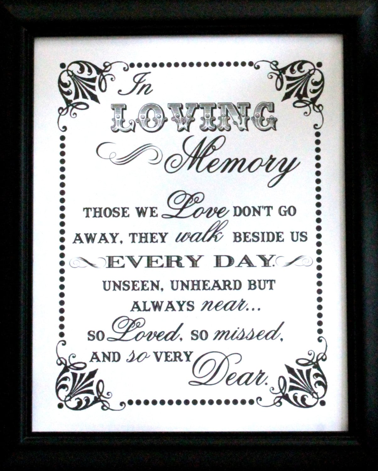 8 x 10 Print Loved Ones/ Remembrance / In Loving Memory