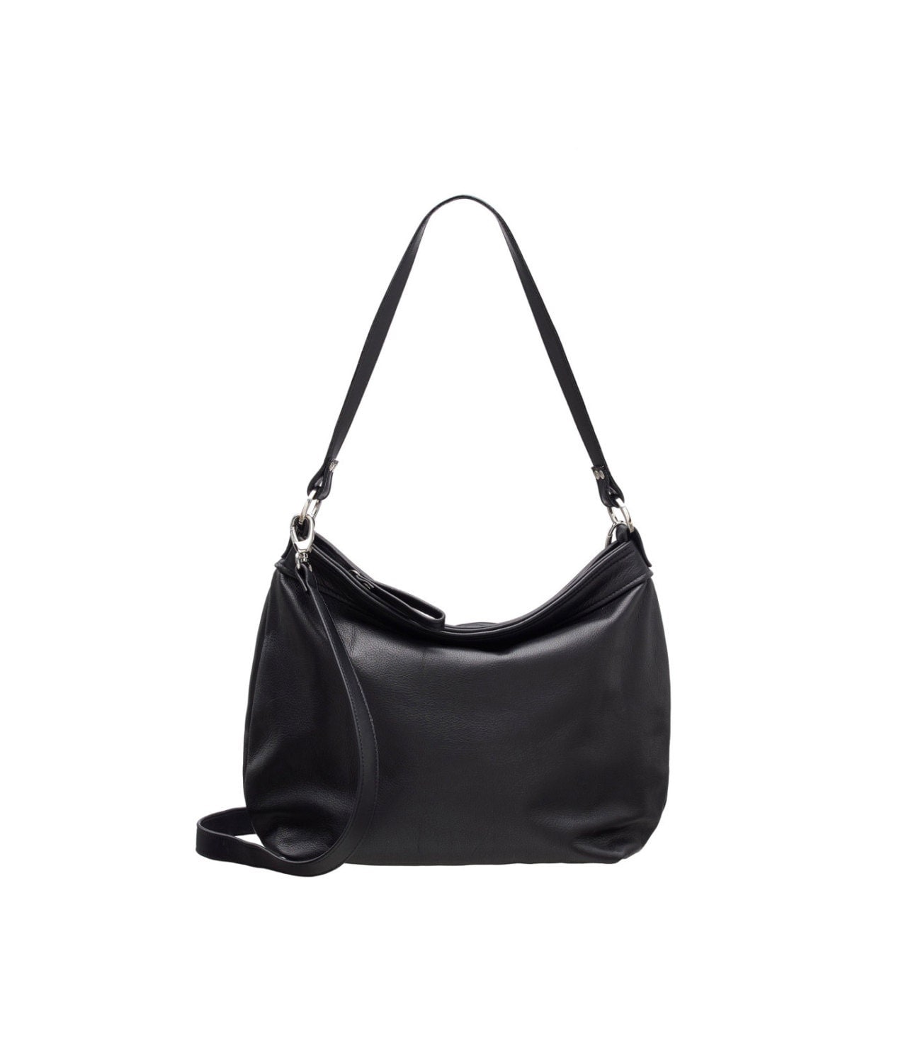 Black leather purse Black hobo bag Black women bags