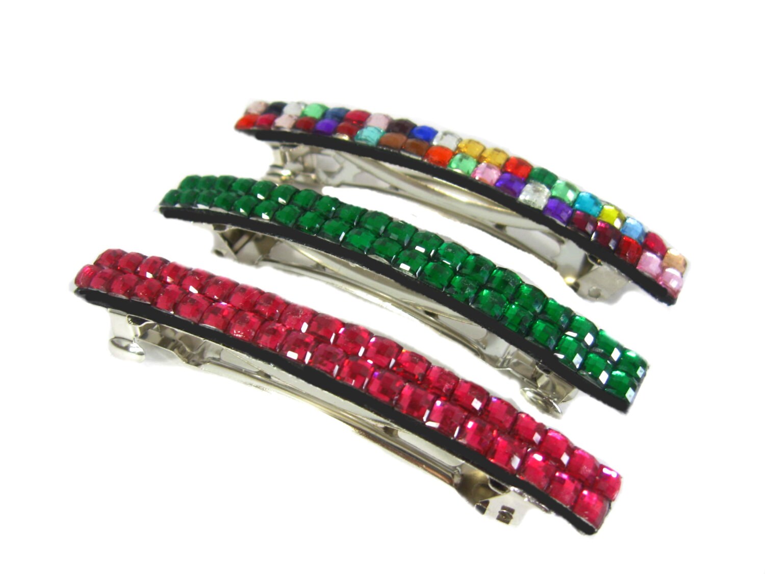 Handmade Hair Barrettes Womens French Hair Clip multicolor