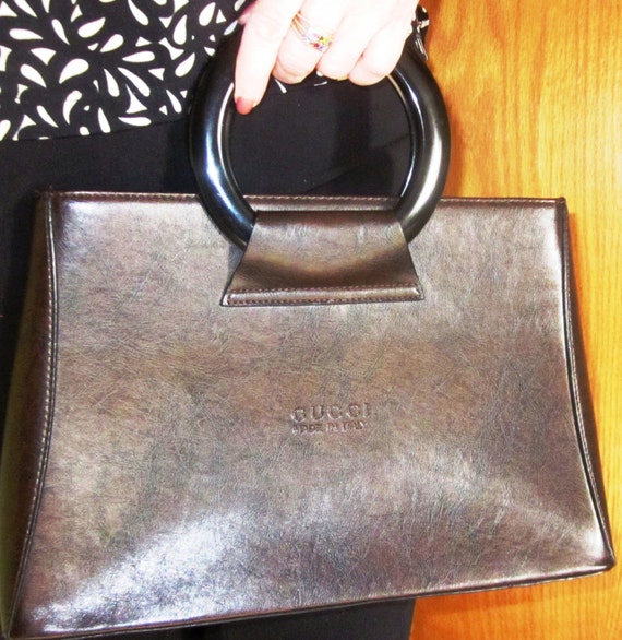 Vintage Gucci Replica Knock-Off Handbag, Purse, Dark Chocolate Brown ...