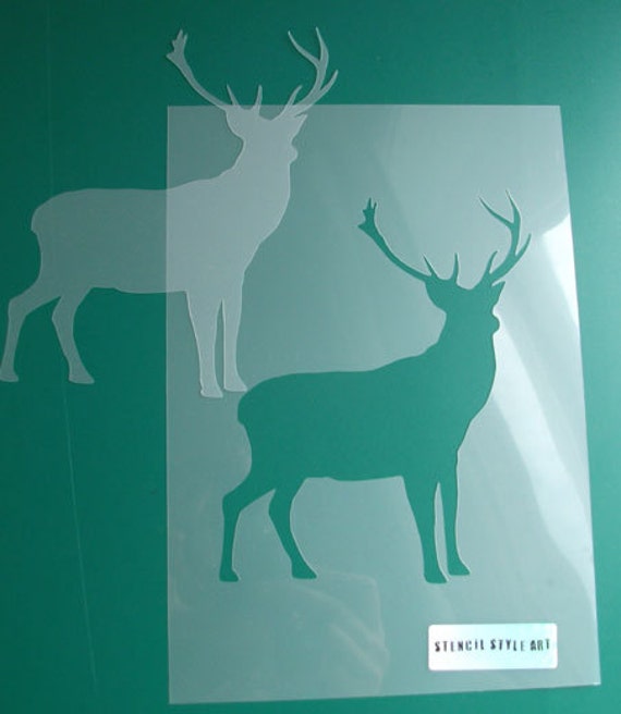 Stag Stencil deer decor painting stencil wall by IdealStencils