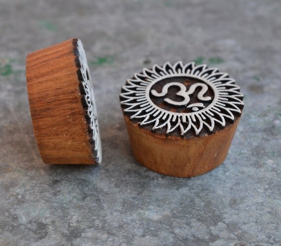 Om sun mandala stamp finely carved traditional indian Om sun mandala stamp finely carved traditional indian