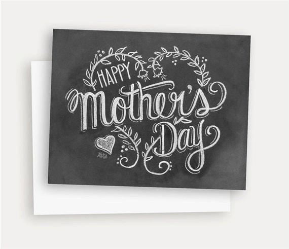 black & white mother's day card