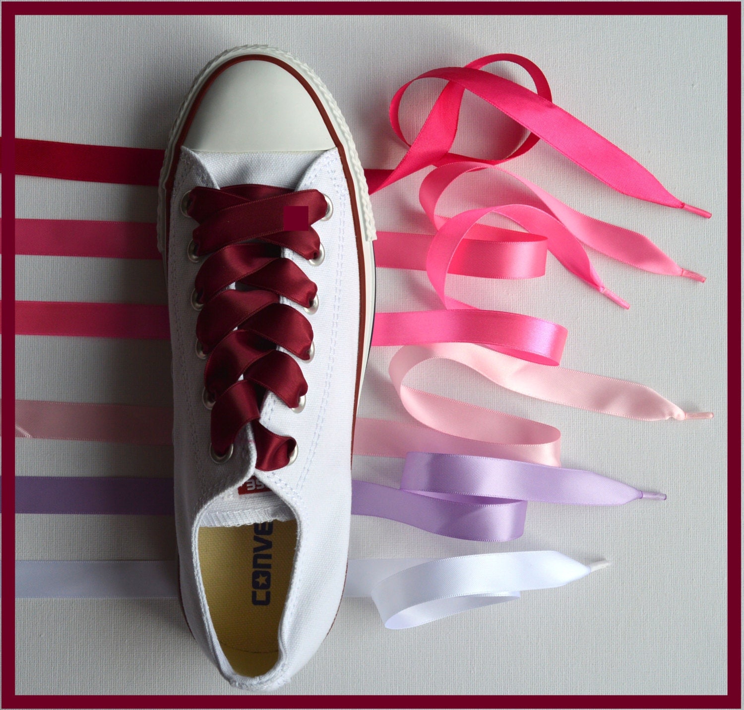 Satin Ribbon Shoe Laces for Converse TrainersBoots Shoes