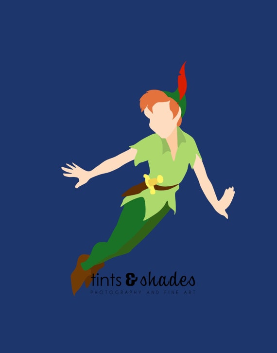 Peter Pan Minimalist Poster by TintsShadesFineArt on Etsy