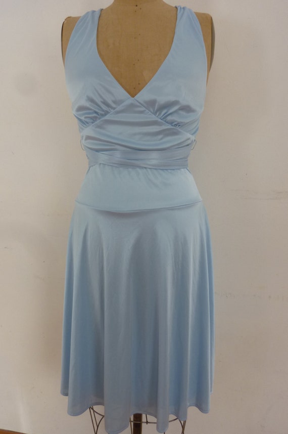 Vintage Frederick's of Hollywood Halter Dress Ice Blue