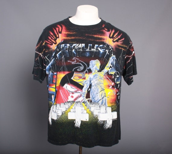 90s METALLICA Concert T-SHIRT / 1991 Black by ToughLuckVintage