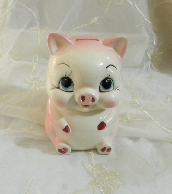 Vintage Ceramic Piggy Bank Made In Japan Mid Century Retro