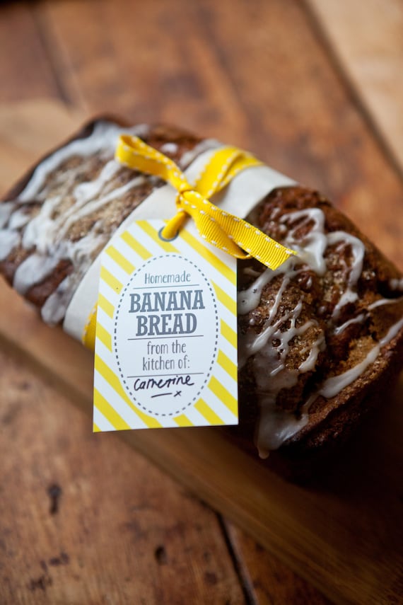 Items similar to Homemade Banana Bread Labels & Tags - Christmas Gift