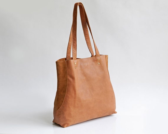 Brown leather bag Soft leather purse Everyday Tote bag