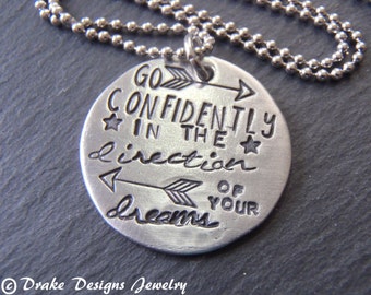 inspirational quote necklace graduation gift
