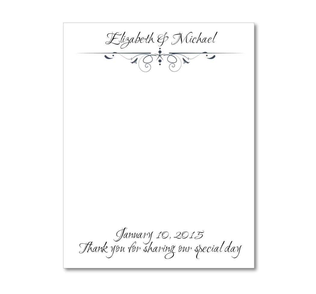 2 Personalized Notepads Formal Wedding or Anniversary Notes