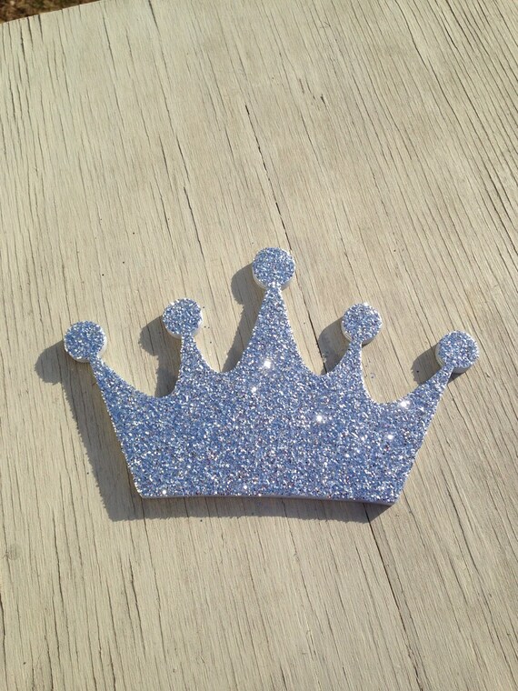 Silver Glitter Princess Crown Decor Wall by LettersFromAtoZ
