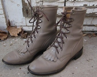 Vintage Mauve Justin Boot Woman's Size 6 1/2 7