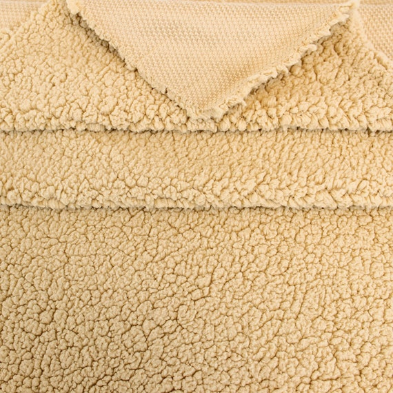 Khaki Sherpa Fur Fabric by the yard for costume throws home